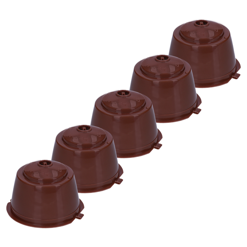 Kapsułki wielokrotnego użytku do ekspresu Nescafe Dolce Gusto 5 szt. w zestawie z miarką i pędzelkiem