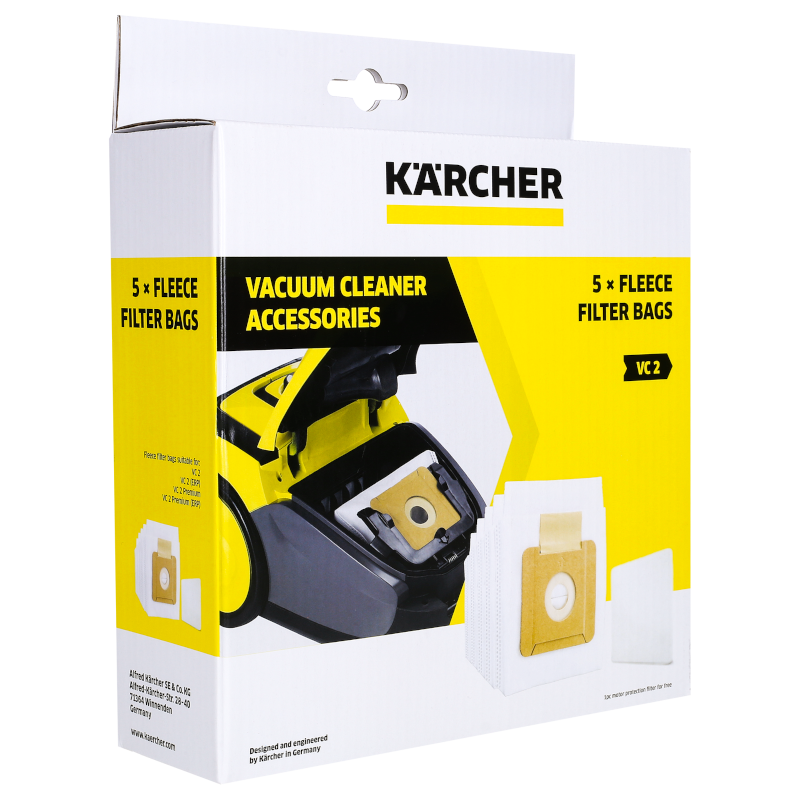 Fizelinowe worki filtracyjne 2.863-236.0 do odkurzacza Karcher 5 szt. + filtr ochrony silnika