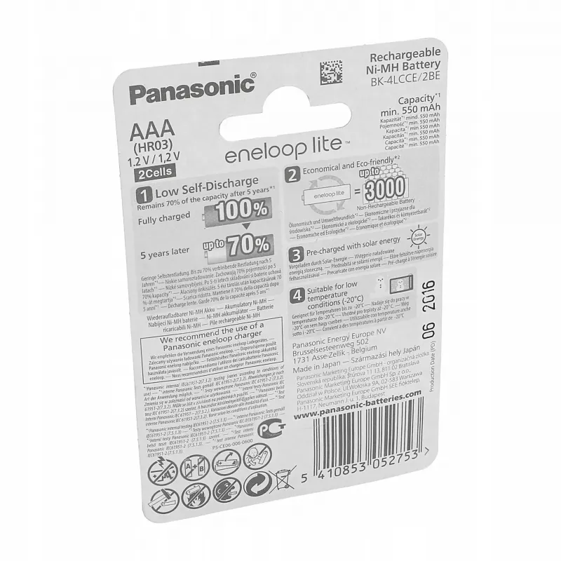 Akumulator Panasonic Eneloop Lite R03 AAA 550mAh 2 szt.