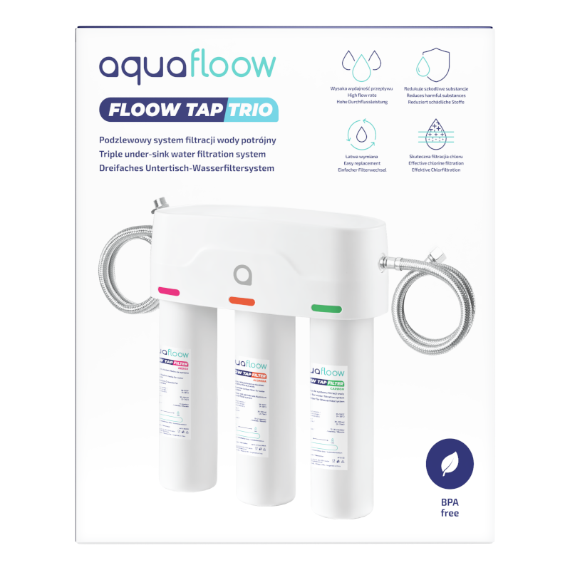 Potrójny podzlewowy system filtracji wody AquaFloow Floow Tap Trio