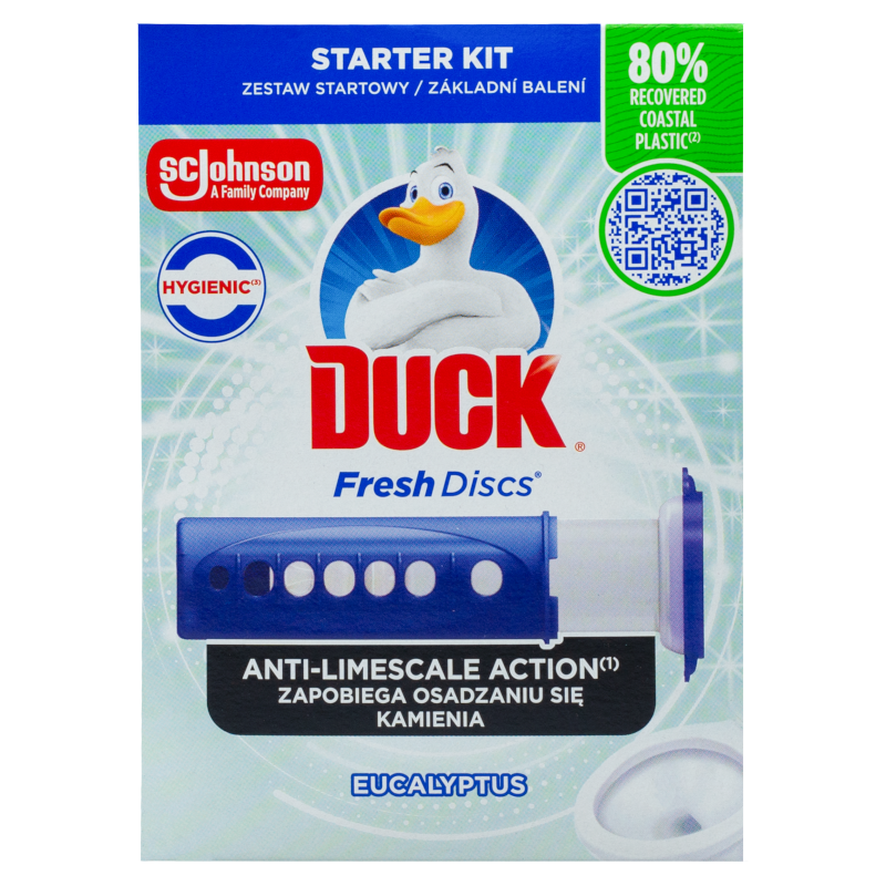Duck Fresh Discs Eukaliptus – żelowe krążki do toalety 6 szt. + aplikator