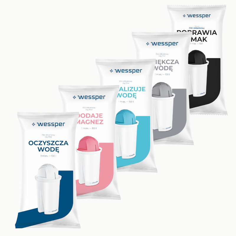 Zestaw wkładów filtrujących Wessper Aquaclassic - 5 sztuk