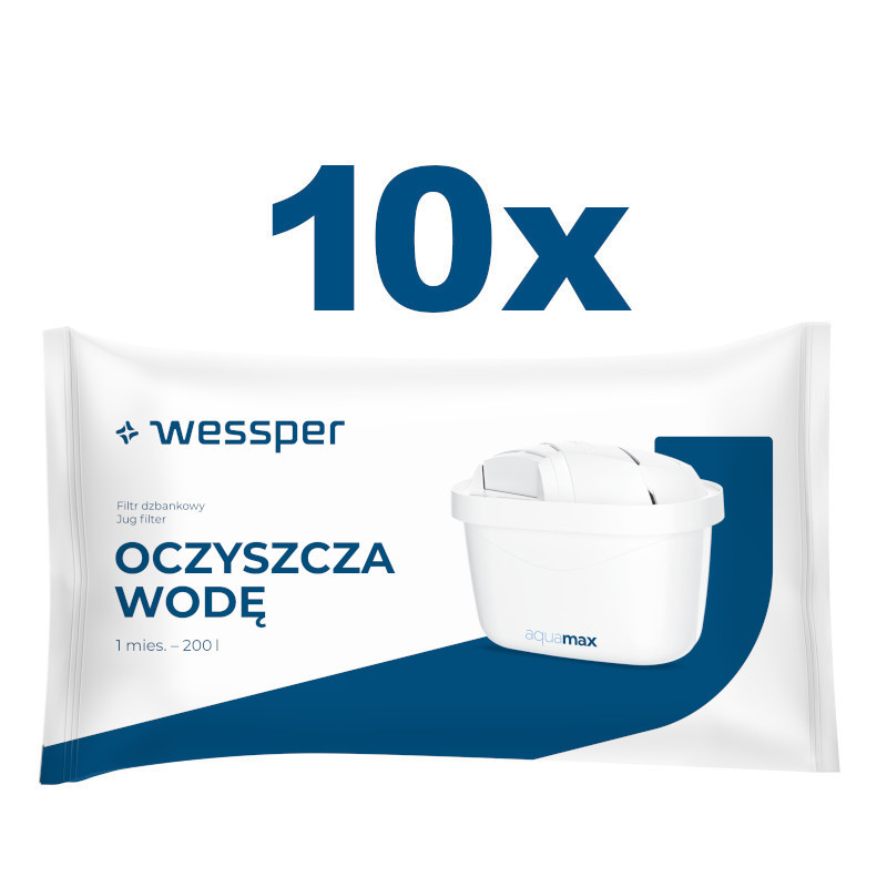 Wkłady filtrujące Wessper Aquamax Standard do dzbanka, aż 95 g mieszanki filtrującej 10 szt.