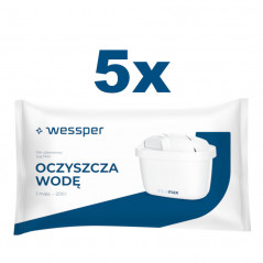 Wkłady filtrujące Wessper Aquamax Standard do dzbanka, aż 95 g mieszanki filtrującej 5 szt.
