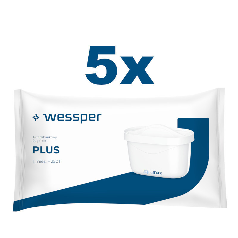 Wkłady filtrujące Wessper Aquamax Plus do dzbanka - 5 sztuk