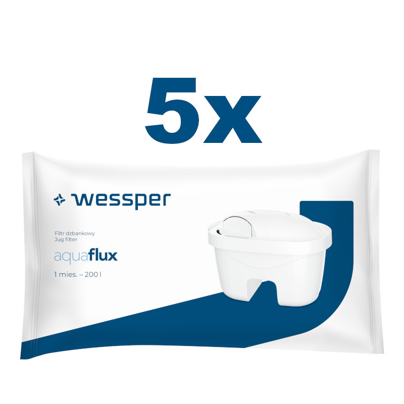 Wkłady filtrujące Wessper Aquaflux do dzbanka - 5 sztuk