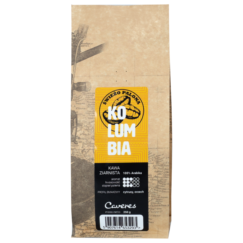 Kawa ziarnista Caveres Kolumbia Excelso 250 g