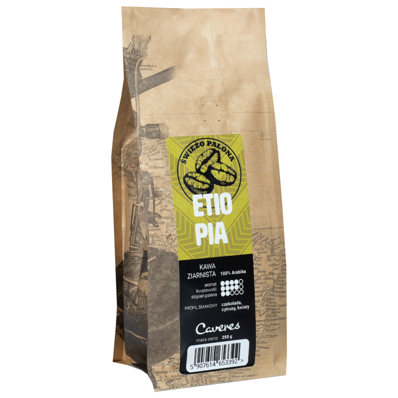 Kawa ziarnista Caveres Etiopia Sidamo 250 g