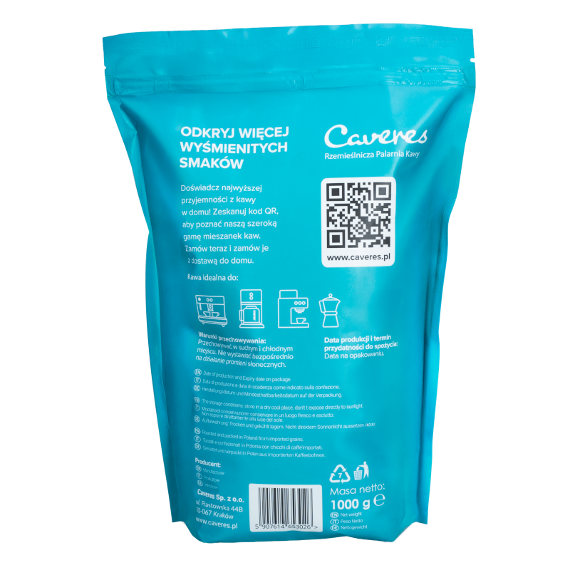 Kawa ziarnista Caveres Sorpresa Turchese 1 kg Kawa ziarnista Caveres Sorpresa Turchese 1 kg
