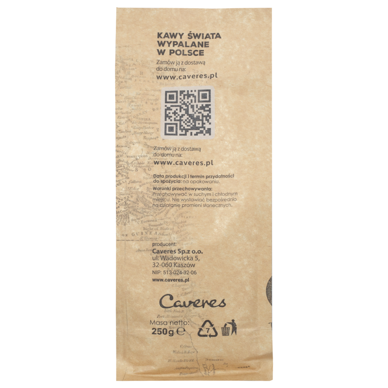 Kawa ziarnista Caveres Indie Monsooned 250 g