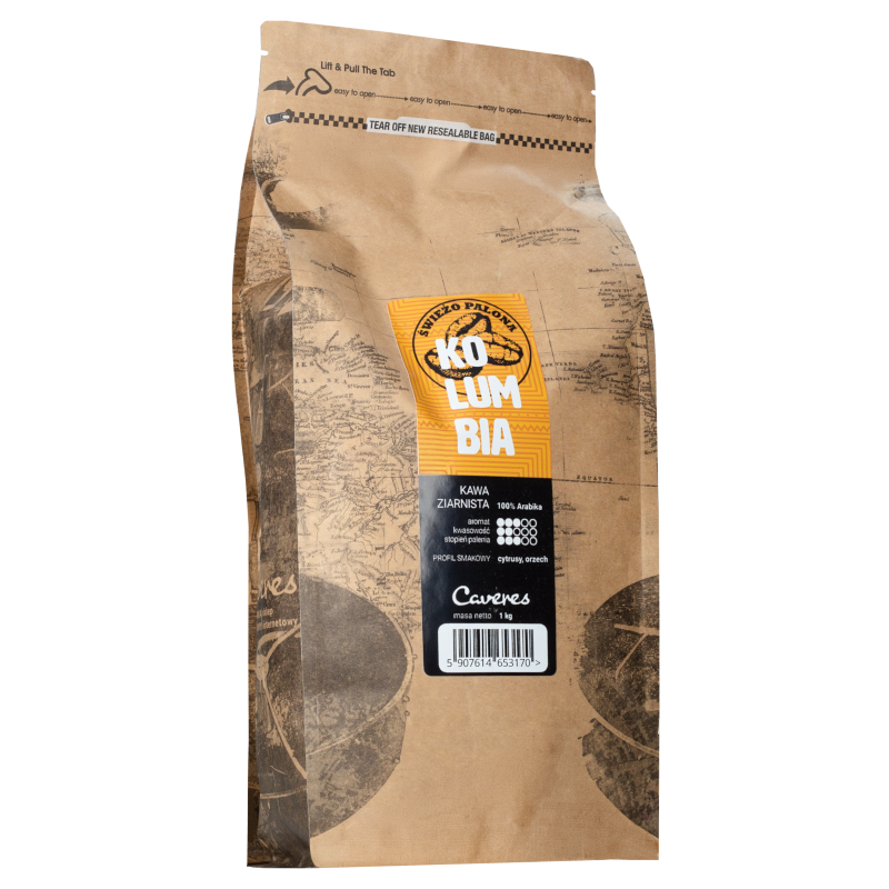 Kawa ziarnista Caveres Kolumbia Excelso 1 kg