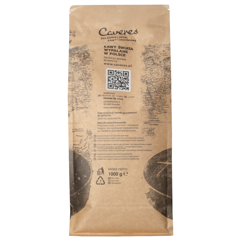 Kawa ziarnista Caveres India Cherry 1 kg Kawa ziarnista Caveres India Cherry 1 kg