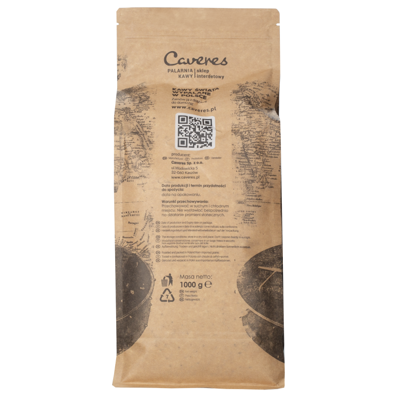 Kawa ziarnista Caveres Etiopia Sidamo 1 kg