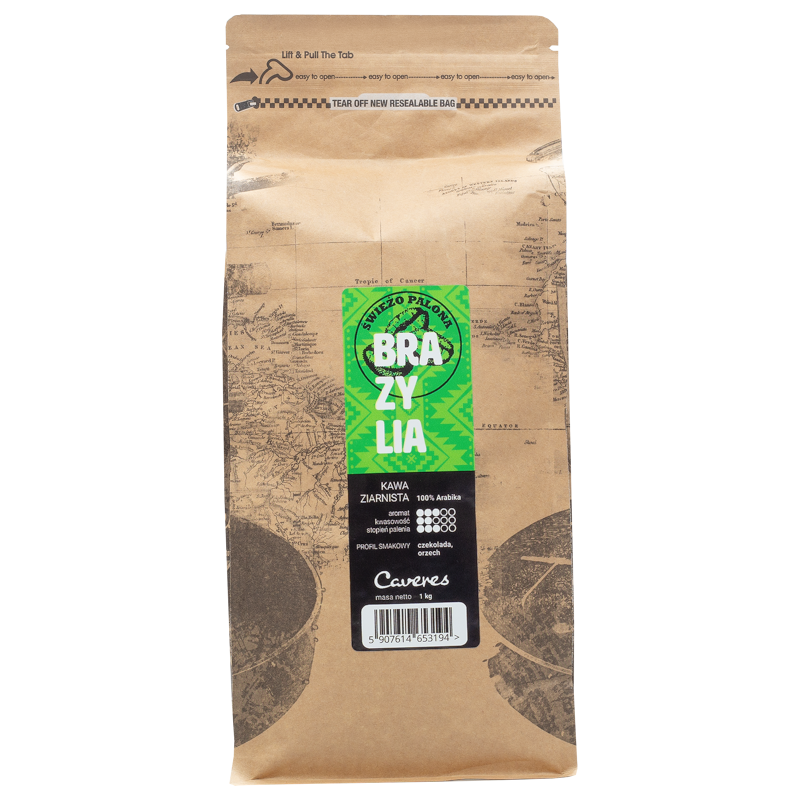 Kawa ziarnista Caveres Brazylia Santos 1 kg