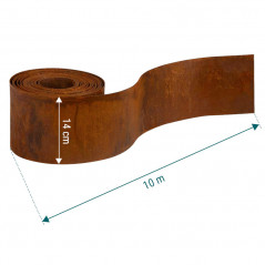 Obrzeże trawnikowe ze stali Sillar 14 cm x 10 m