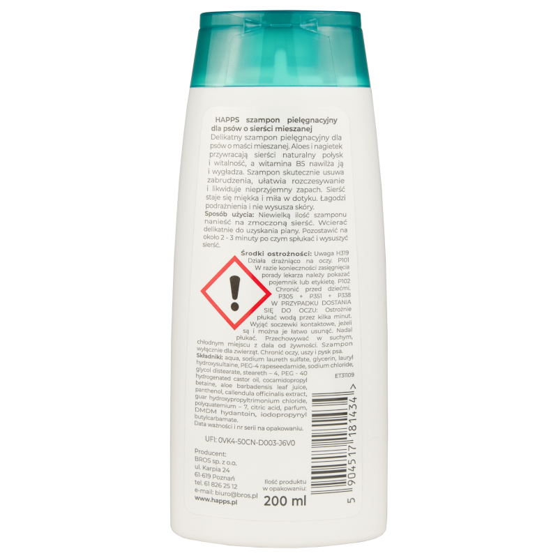 Szampon pielęgnacyjny dla psów o sierści mieszanej Happs 200 ml