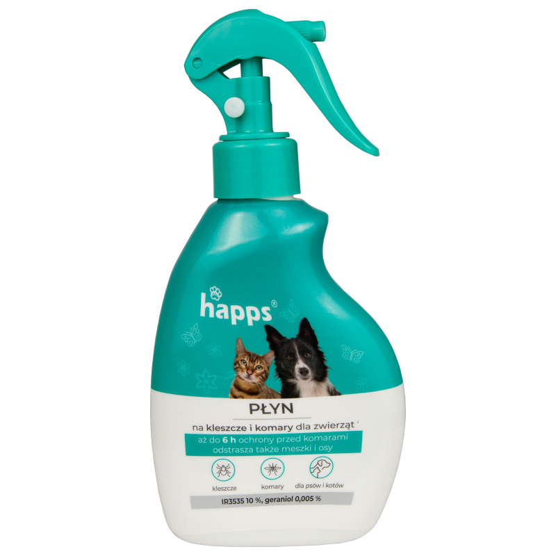 Płyn na kleszcze i komary dla zwierząt Happs 200 ml