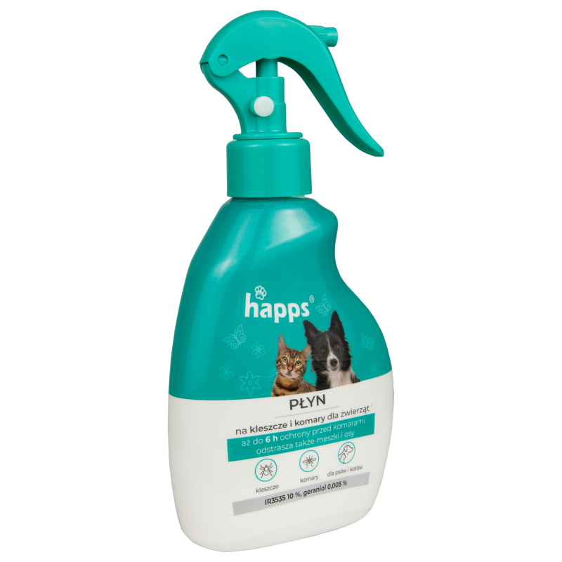 Płyn na kleszcze i komary dla zwierząt Happs 200 ml