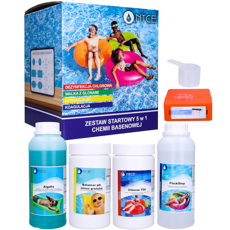 Zestaw startowy chemii basenowej 5w1 NTCE