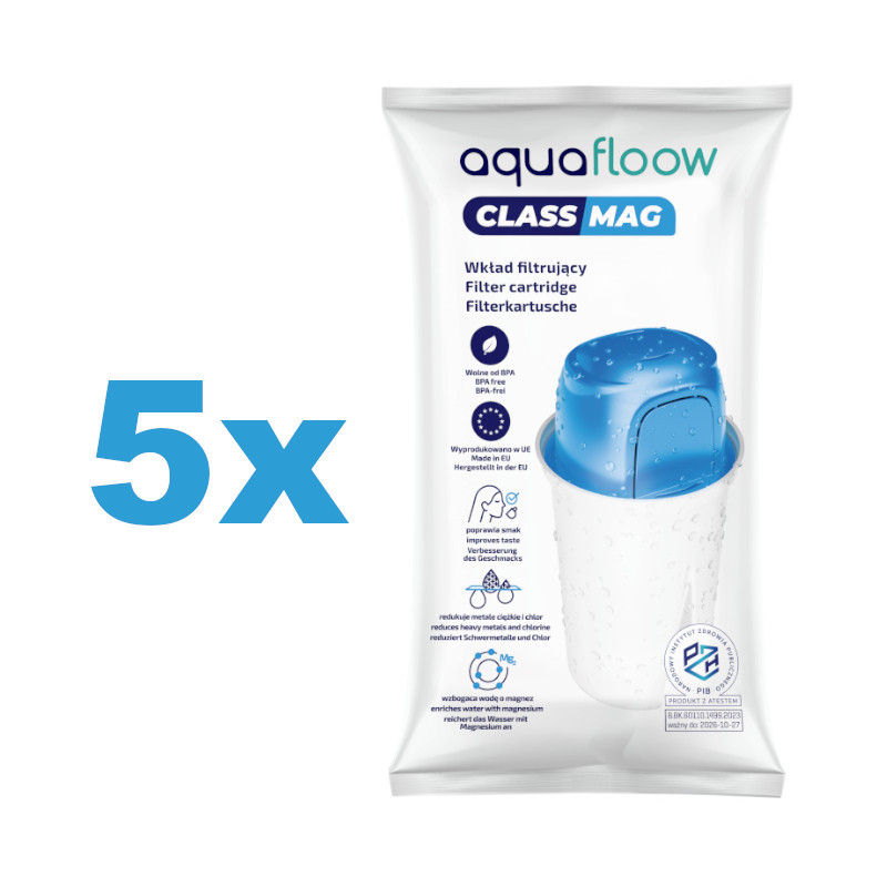 Wkłady filtrujące Aquafloow ClassMag do dzbanka, magnezowe 5 szt.