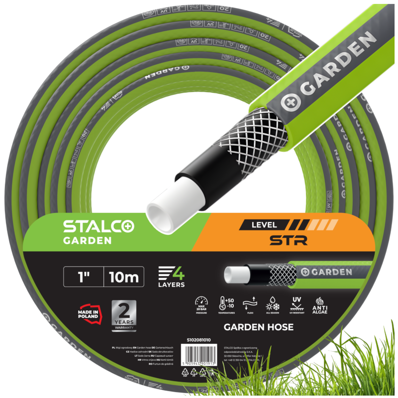 Wąż ogrodowy STR 1″ 10 m, 4-warstwowy - STALCO GARDEN