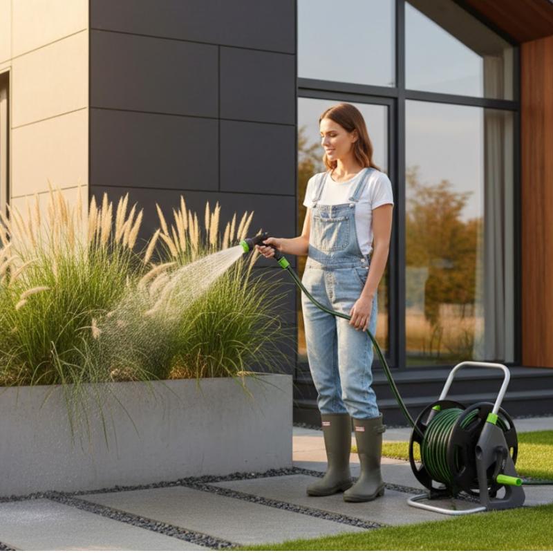 Zwijacz do węża ogrodowego EXP STALCO GARDEN – aluminiowy zwijak z korbą Zwijacz do węża ogrodowego EXP STALCO GARDEN – aluminiowy zwijak z korbą