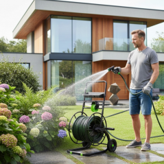 Wózek metalowy do węża na kołach Stalco Garden XTR