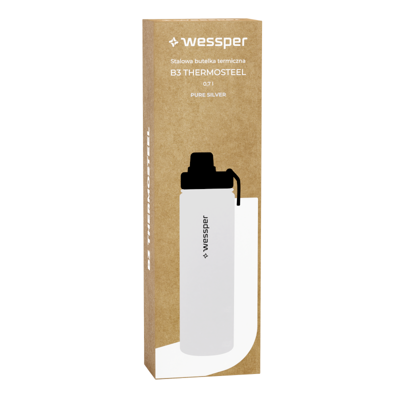 Wessper B3 Thermosteel 0,7 l – Butelka Termiczna Pure Silver