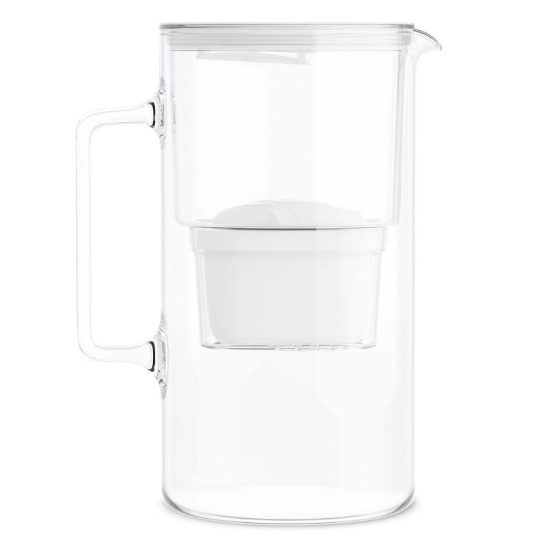 Dzbanek filtrujący szklany Wessper D2 Borosilicate 3 l biały z filtrem AquaMax Standard