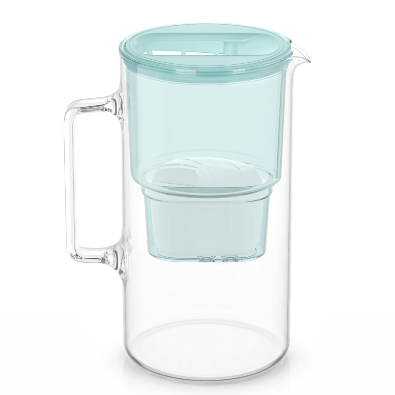 Dzbanek filtrujący szklany Wessper D2 Borosilicate 3 l miętowy z filtrem Aquamax Standard