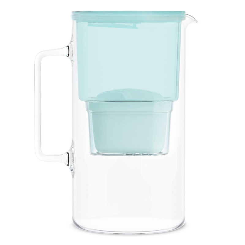 Dzbanek filtrujący szklany Wessper D2 Borosilicate 3 l miętowy z filtrem Aquamax Standard