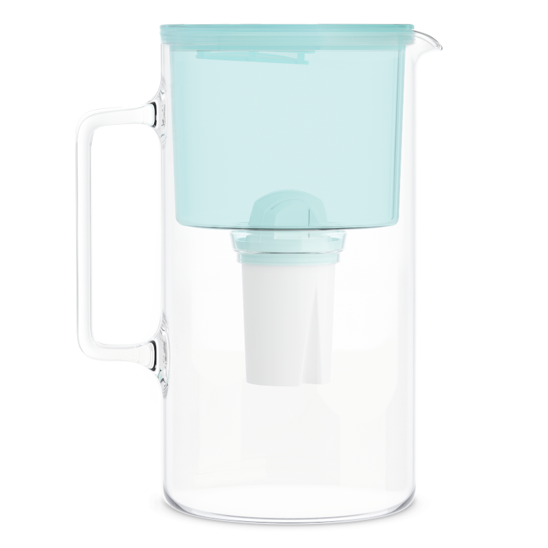 Dzbanek filtrujący szklany Wessper D2 Borosilicate Aquaclassic 3 l miętowy z filtrem Aquaclassic