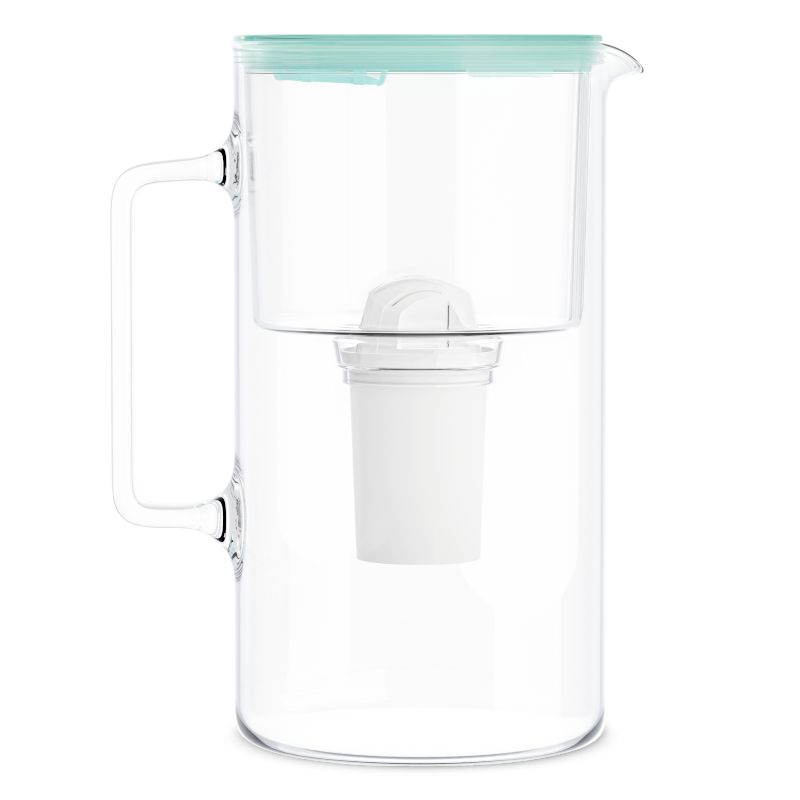 Dzbanek filtrujący szklany Wessper D2 Borosilicate FutureFlow 3 l miętowy z filtrem Aquaclassic