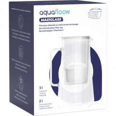 Dzbanek filtrujący szklany Aquafloow Maxi White 3l