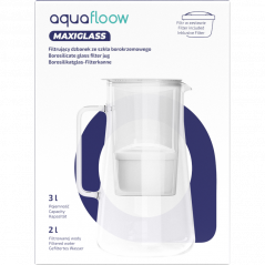 Dzbanek filtrujący szklany Aquafloow Maxi White 3l