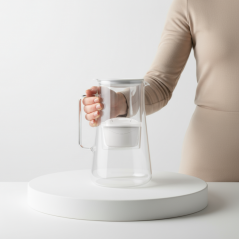 Dzbanek filtrujący szklany Aquafloow Maxi White 3l