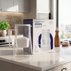 Dzbanek filtrujący szklany Aquafloow Maxi White 3l