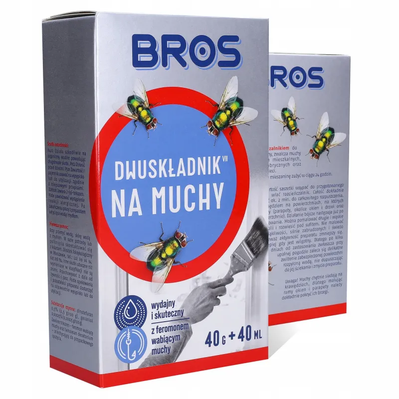 Dwuskładnik na muchy Bros, preparat na muchy 40 g + 40 ml