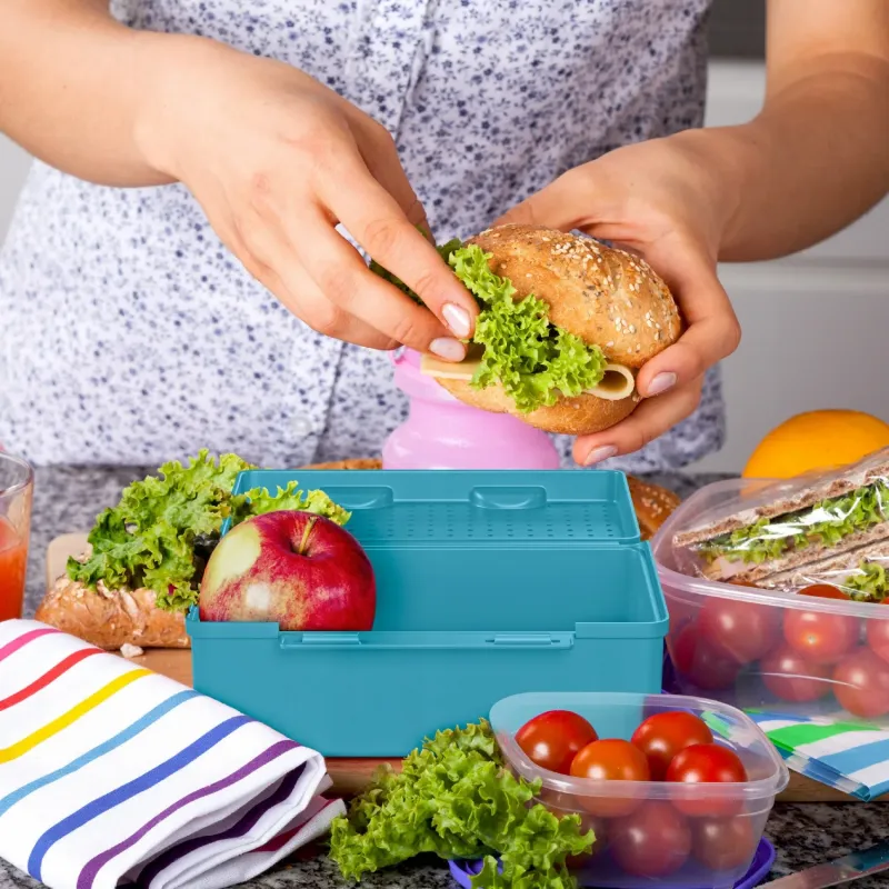 Lunch box dla dzieci Wessper Til Til turkusowy 1,27 l