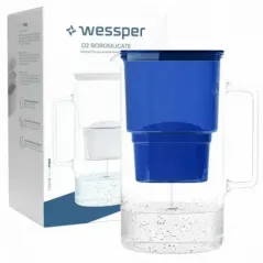 Niebieski dzbanek do filtracji wody Wessper D2 Borosilicate 3300 ml