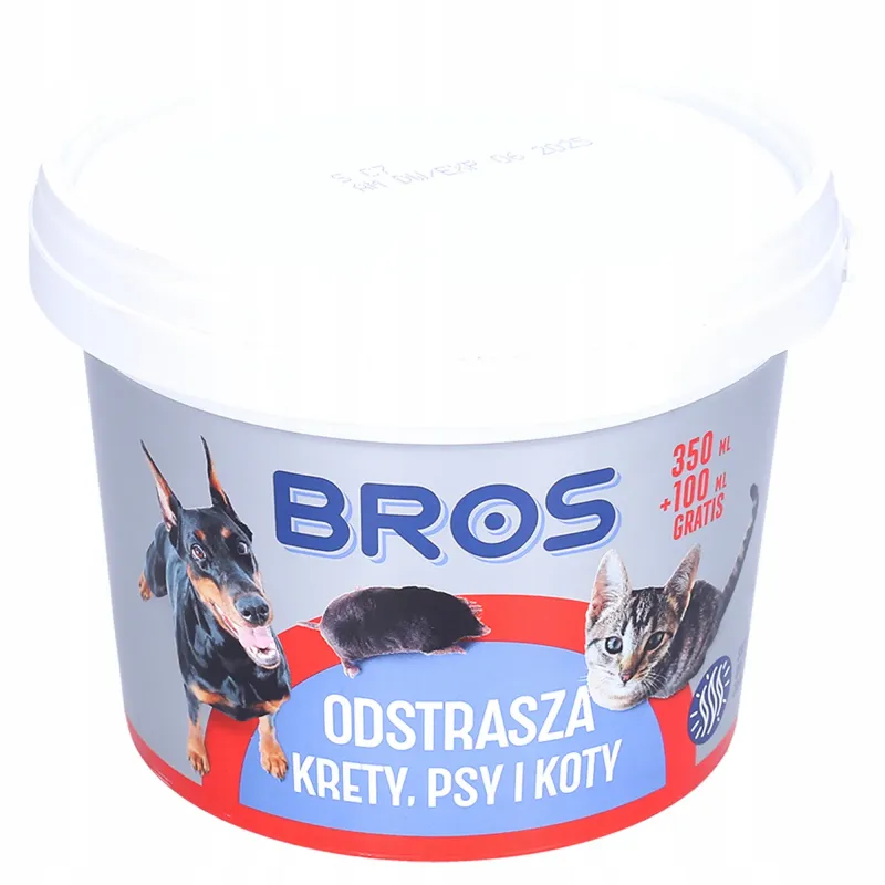 Preparat odstrasza krety, psy i koty Bros 450 ml