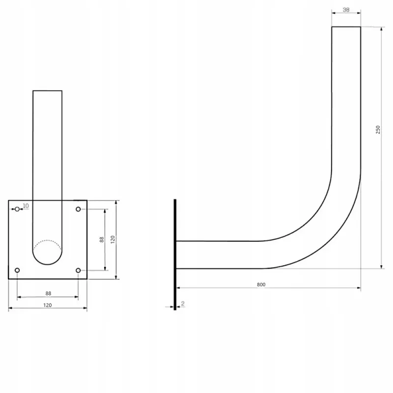 Maszt (uchwyt) do anteny satelitarnej Libox 80 cm