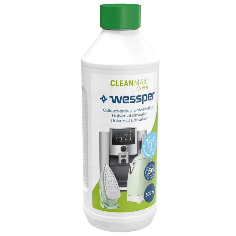 Odkamieniacz uniwersalny Wessper CleanMax Green do ekspresu, czajnika, żelazka 500 ml