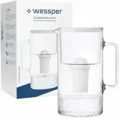 Dzbanek filtracyjny Wessper Borosilicate Aquaclassic 3300 ml z filtrem Aquaclassic Standard - biały