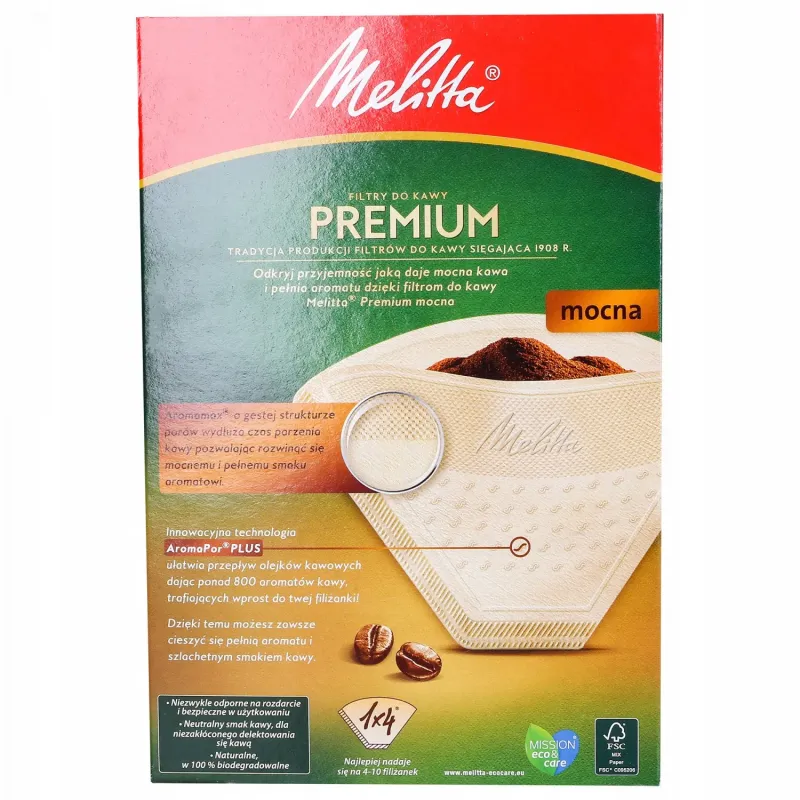 Filtry papierowe Melitta Premium do ekspresu przelewowego, rozmiar 4 - 80 szt.