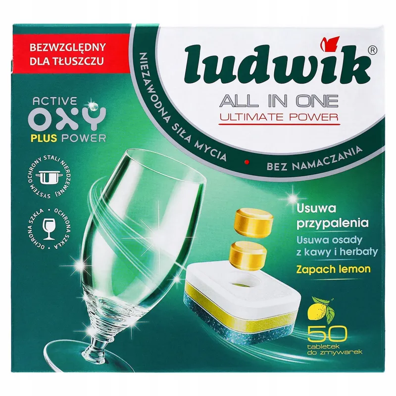 Tabletki do zmywarki Ludwik All in One z cytrynowym aromatem - 50 sztuk