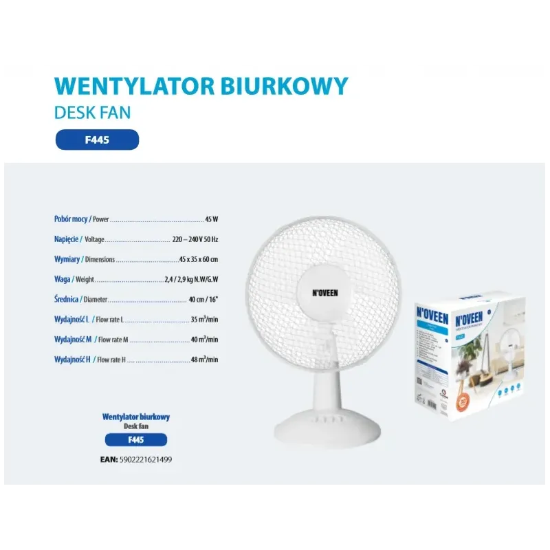 Wentylator biurkowy F445 N'Oveen