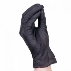  Rękawiczki nitrylowe bezpudrowe Mercator czarne rozm. L 100 szt.