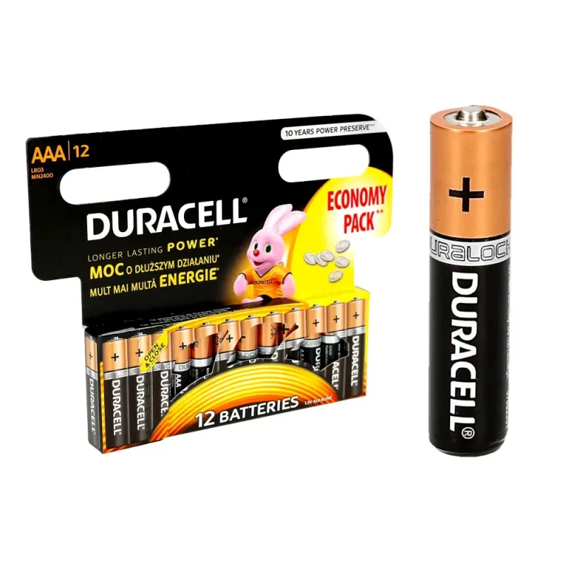 Baterie alkaliczne Duracell R3/AAA 12 szt.