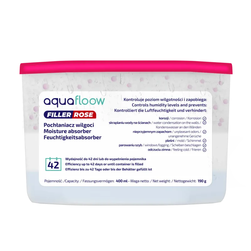 Pochłaniacz wilgoci Aquafloow Filler Rose o zapachu róży 400 ml